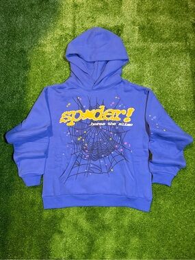 Marina Blue Sp5der Hoodie